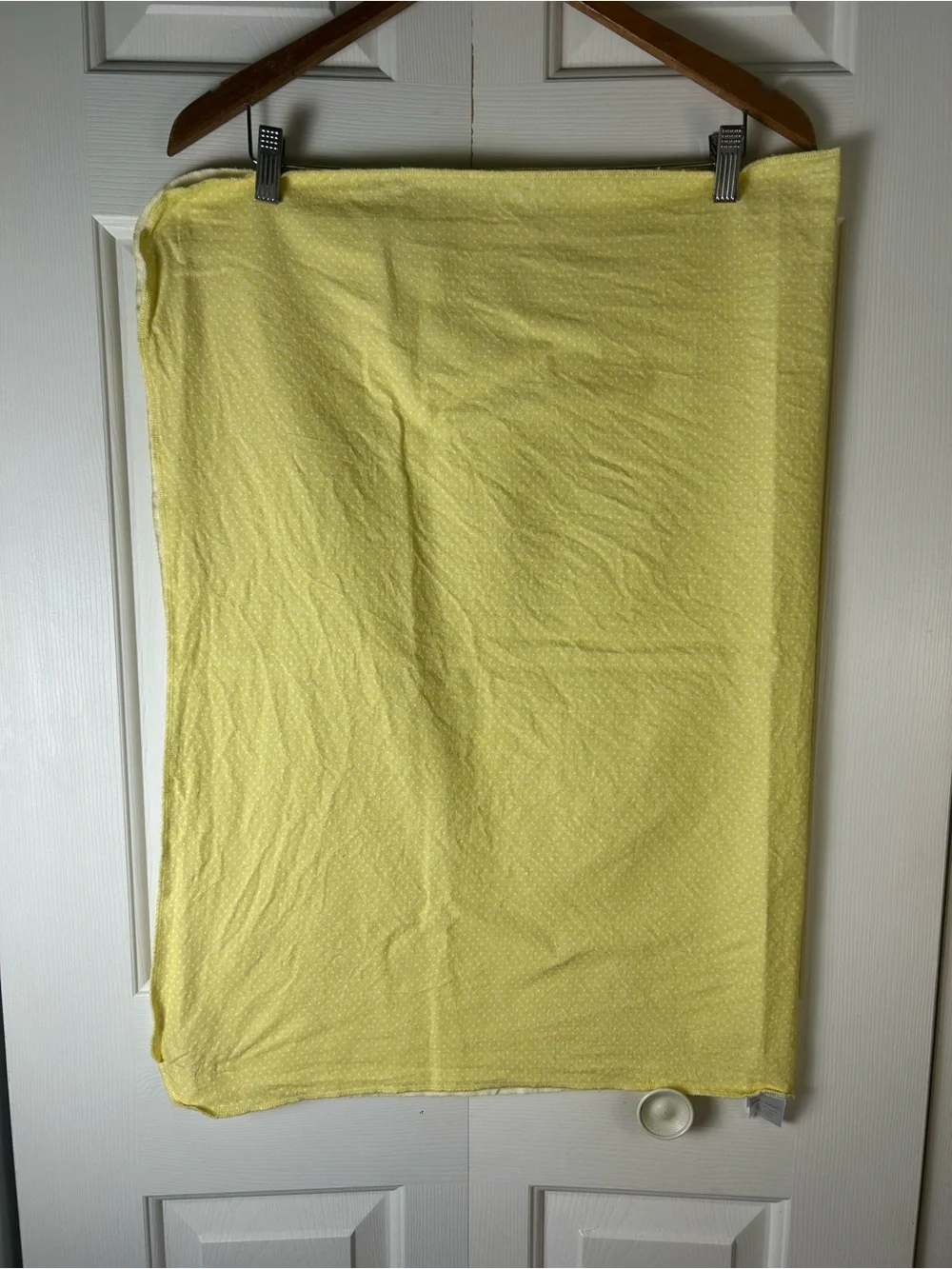 Bright Future Yellow White Polka Dots Baby Receiving Blanket Flannel Cotton